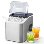Load image into Gallery viewer, Portable Countertop Ice Maker, Adjustable 5 Ice Sizes, 9 Ice Cubes in 6 Min, 1.3L Water Tank Storage, Self-Cleaning with Scoop &amp; Basket for Indoor &amp; Outdoor, 22.5x29.4x28.5cm