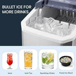 Load image into Gallery viewer, Portable Countertop Ice Maker, Adjustable 5 Ice Sizes, 9 Ice Cubes in 6 Min, 1.3L Water Tank Storage, Self-Cleaning with Scoop &amp; Basket for Indoor &amp; Outdoor, 22.5x29.4x28.5cm