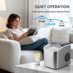 Load image into Gallery viewer, Portable Countertop Ice Maker, Adjustable 5 Ice Sizes, 9 Ice Cubes in 6 Min, 1.3L Water Tank Storage, Self-Cleaning with Scoop &amp; Basket for Indoor &amp; Outdoor, 22.5x29.4x28.5cm
