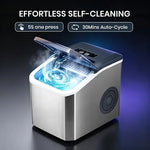 Load image into Gallery viewer, Portable Countertop Ice Maker, Adjustable 5 Ice Sizes, 9 Ice Cubes in 6 Min, 1.3L Water Tank Storage, Self-Cleaning with Scoop &amp; Basket for Indoor &amp; Outdoor, 22.5x29.4x28.5cm