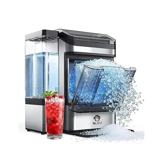 Portable Countertop Nugget Ice Maker Machine with Self-Cleaning, Dual Water Tank, Quiet 45dB Compressor, 38lbs Daily Ice Production for Home Kitchen Office Bar Restaurant RV Party