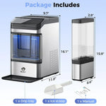 Load image into Gallery viewer, Portable Countertop Nugget Ice Maker Machine with Self-Cleaning, Dual Water Tank, Quiet 45dB Compressor, 38lbs Daily Ice Production for Home Kitchen Office Bar Restaurant RV Party