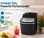Load image into Gallery viewer, Portable Electric Ice Maker Machine 1.5L Extendable Water Tank, 12kg/24H Countertop Ice Maker, Makes Ice Cubes in 6 Minutes, Self-Cleaning, Lid, Removable Ice Basket &amp; Scoop