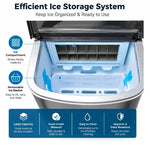 Load image into Gallery viewer, Portable Electric Ice Maker Machine 1.5L Extendable Water Tank, 12kg/24H Countertop Ice Maker, Makes Ice Cubes in 6 Minutes, Self-Cleaning, Lid, Removable Ice Basket &amp; Scoop
