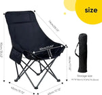Load image into Gallery viewer, Portable Folding Camping Chair with High Back, Outdoor Chair for Outdoor Camping, Beach - Black-GCC Home Center