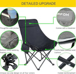 Load image into Gallery viewer, Portable Folding Camping Chair with High Back, Outdoor Chair for Outdoor Camping, Beach - Black-GCC Home Center