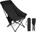 Load image into Gallery viewer, Portable Folding Camping Chair with High Back, Outdoor Chair for Outdoor Camping, Beach - Black-GCC Home Center