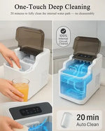 Load image into Gallery viewer, Portable Ice Maker Machine | 9 Bullet Ice Cubes Ready in 6 Minutes | Compact Countertop Ice Cube Maker, 12KG/24H, 2 Ice Sizes | Self-Cleaning, Quiet Operation | Home, Office, Outdoor