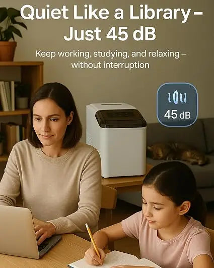 Portable Ice Maker Machine | 9 Bullet Ice Cubes Ready in 6 Minutes | Compact Countertop Ice Cube Maker, 12KG/24H, 2 Ice Sizes | Self-Cleaning, Quiet Operation | Home, Office, Outdoor