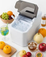 Load image into Gallery viewer, Portable Ice Maker Machine | 9 Bullet Ice Cubes Ready in 6 Minutes | Compact Countertop Ice Cube Maker, 12KG/24H, 2 Ice Sizes | Self-Cleaning, Quiet Operation | Home, Office, Outdoor
