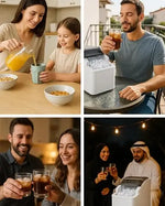 Load image into Gallery viewer, Portable Ice Maker Machine | 9 Bullet Ice Cubes Ready in 6 Minutes | Compact Countertop Ice Cube Maker, 12KG/24H, 2 Ice Sizes | Self-Cleaning, Quiet Operation | Home, Office, Outdoor