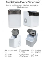 Load image into Gallery viewer, Portable Ice Maker Machine | 9 Bullet Ice Cubes Ready in 6 Minutes | Compact Countertop Ice Cube Maker, 12KG/24H, 2 Ice Sizes | Self-Cleaning, Quiet Operation | Home, Office, Outdoor