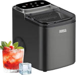 Load image into Gallery viewer, Portable Ice Maker Machine for Countertop – 1.2L Water Tank, Makes Bullet Ice in 7.5 Minutes, 12kg/24H, Self-Cleaning, Compact Electric Ice Maker for Home, Kitchen, Bar &amp; Office (Grey)
