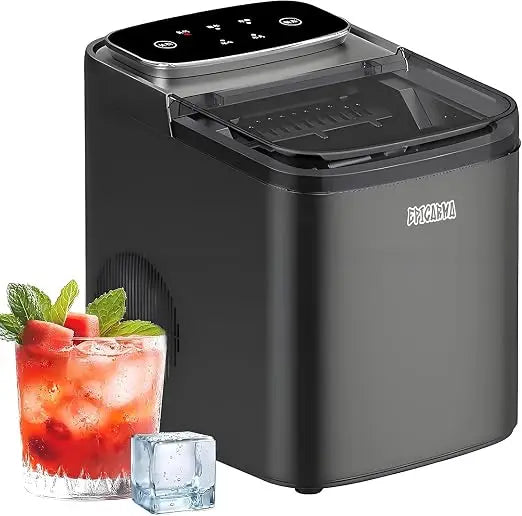 Portable Ice Maker Machine for Countertop – 1.2L Water Tank, Makes Bullet Ice in 7.5 Minutes, 12kg/24H, Self-Cleaning, Compact Electric Ice Maker for Home, Kitchen, Bar & Office (Grey)