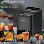Load image into Gallery viewer, Portable Ice Maker Machine for Countertop – 1.2L Water Tank, Makes Bullet Ice in 7.5 Minutes, 12kg/24H, Self-Cleaning, Compact Electric Ice Maker for Home, Kitchen, Bar &amp; Office (Grey)
