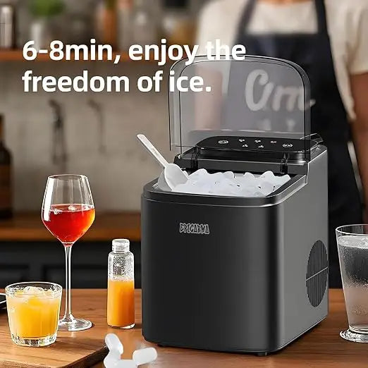 Portable Ice Maker Machine for Countertop – 1.2L Water Tank, Makes Bullet Ice in 7.5 Minutes, 12kg/24H, Self-Cleaning, Compact Electric Ice Maker for Home, Kitchen, Bar & Office (Grey)