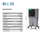 Load image into Gallery viewer, Portable Industrial Evaporative Air Cooler, 125L - Indoor And Outdoor Areas - With Strong Wheels &amp; Brakes