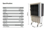 Load image into Gallery viewer, Portable Industrial Evaporative Air Cooler, indoor and outdoor areas, with strong wheels &amp; brakes