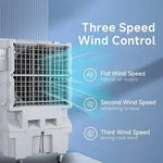 Load image into Gallery viewer, Portable Industrial Evaporative Air Cooler, indoor and outdoor areas with strong wheels &amp; brakes - air cooler, air purifier, fan, and humidifier