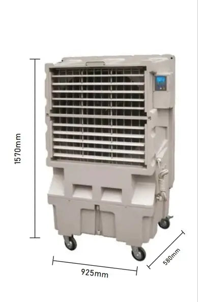 Portable Industrial Evaporative Air Cooler, indoor and outdoor areas with strong wheels & brakes - air cooler, air purifier, fan, and humidifier
