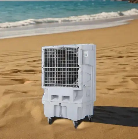 Portable Industrial Evaporative Air Cooler, indoor and outdoor areas with strong wheels & brakes - air cooler, air purifier, fan, and humidifier