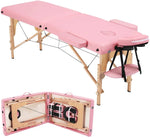 Load image into Gallery viewer, COOLBABY Portable Massage Table Professional Adjustable Folding Bed with 3-part Wooden Frame Ergonomic Headrest and Tote Bag for Therapeutic Tattoo Salon SPA Facial Treatment…