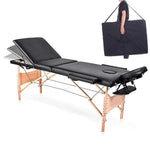 Load image into Gallery viewer, COOLBABY Portable Massage Table Professional Adjustable Folding Bed with 3-part Wooden Frame Ergonomic Headrest and Tote Bag for Therapeutic Tattoo Salon SPA Facial Treatment…