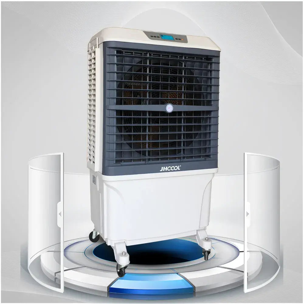 Portable Room Air Cooler with 20L+ Water Tank – Mini Evaporative Cooling Fan, LED Control, Remote, Low‑Noise Operation, 8000 CMH Airflow, Office & Home
