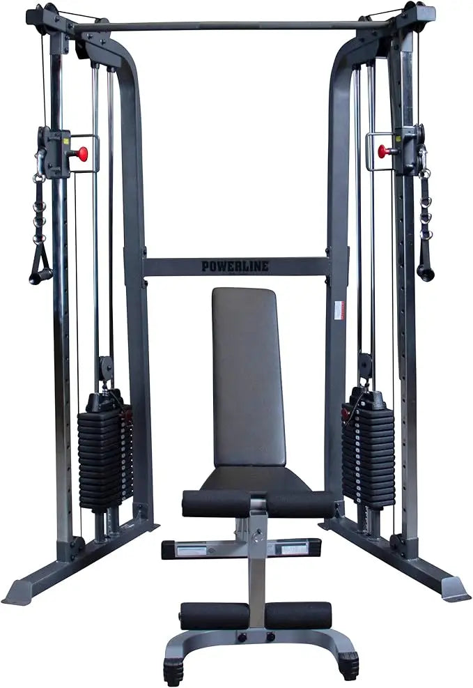Powerline PFT100 Functional Trainer Cable Machine with Dual 160 Lb Weight Stacks