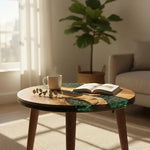 Load image into Gallery viewer, Pre Order 10 Days Luxury Handcrafted Epoxy Resin Solid Wood Coffee Table with Unique Ocean Theme Design