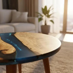 Load image into Gallery viewer, Pre Order 10 Days Luxury Handcrafted Epoxy Resin Solid Wood Coffee Table with Unique Ocean Theme Design