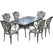 Pre Order Outdoor Cast Aluminum Multi-functional Barbecue Table & Chair Five-Piece Set