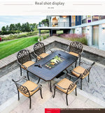 Load image into Gallery viewer, Pre Order Outdoor Cast Aluminum Multi-functional Barbecue Table &amp; Chair Five-Piece Set