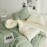 Load image into Gallery viewer, Premium 4-Piece Washed Cotton Duvet Cover Set – Queen Size, Breathable &amp; Durable Bedding with Zipper Closure and Corner Ties-GCC Home Center