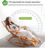 Load image into Gallery viewer, Premium Bamboo Rocking Chair – Folding Zero Gravity Sun Lounger for Indoor &amp; Outdoor Relaxation