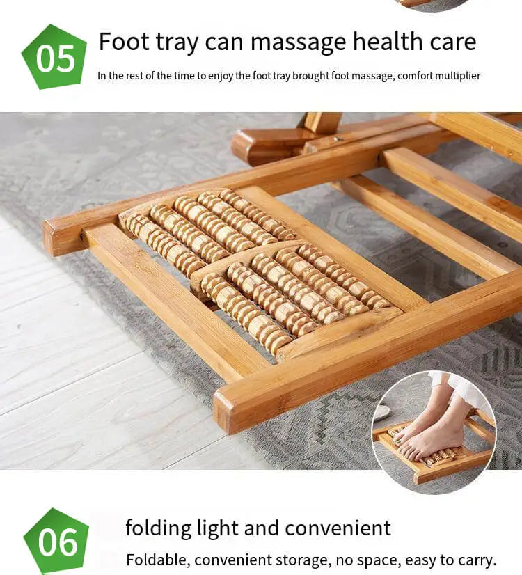 Premium Bamboo Rocking Chair – Folding Zero Gravity Sun Lounger for Indoor & Outdoor Relaxation