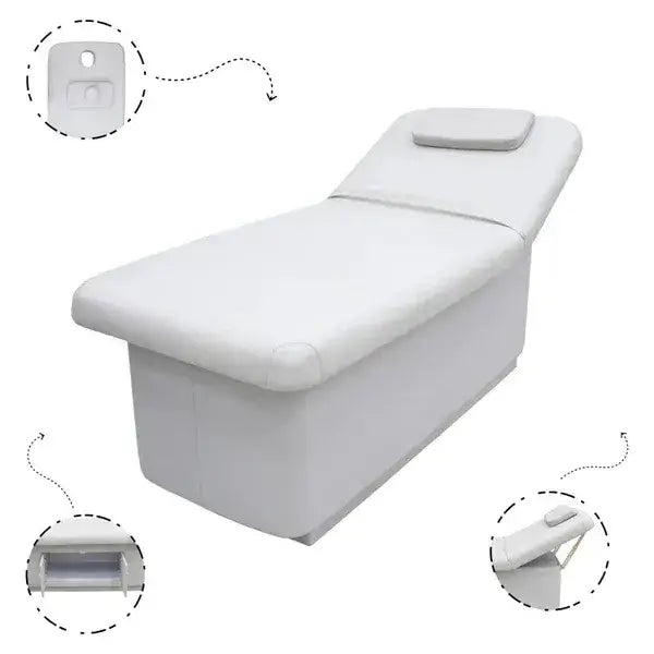Premium Gray Massage Bed with Chair for Spa & Salon | Adjustable Comfortable Therapy Bed Set