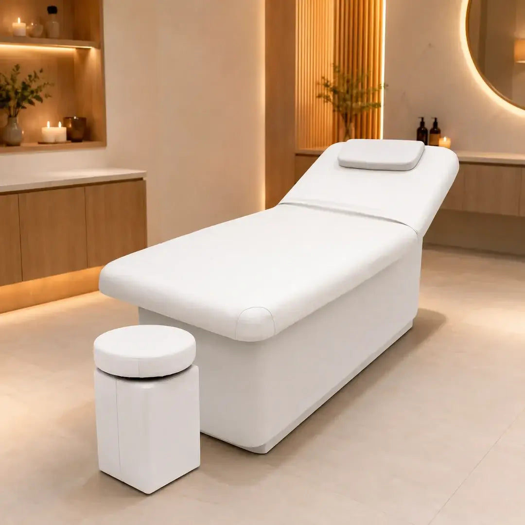 Premium Gray Massage Bed with Chair for Spa & Salon | Adjustable Comfortable Therapy Bed Set