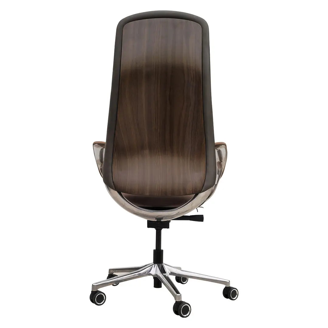 PU leather High Back Office Chair With Height Adjustable, Swivel Wheels and Lumbar Support-GCC Home Center