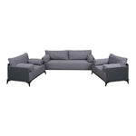 Load image into Gallery viewer, PU Leather Office Sofa Set With Metal Legs - Grey-GCC Home Center