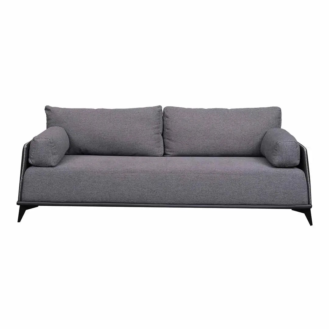 PU Leather Office Sofa Set With Metal Legs - Grey-GCC Home Center