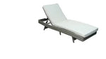 Load image into Gallery viewer, Rattan Sun lounger with Beige Cushion – Steel Frame Outdoor Lounger (190×70×26 cm, 8 cm Cushion)
