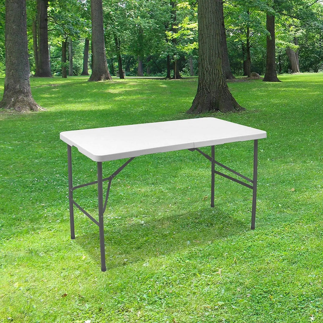 Rectangular Folding Table - 120x60x74cm HDPE 3.5cm Thick,120cm White