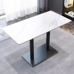 Load image into Gallery viewer, Rectangular Heavy Duty Metal Frame &amp; Marble Top Restaurant Dining Table Modern Elegant Sturdy Table