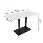 Load image into Gallery viewer, Rectangular Heavy Duty Metal Frame &amp; Marble Top Restaurant Dining Table Modern Elegant Sturdy Table