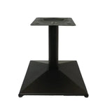 Load image into Gallery viewer, Black metal restaurant table base with square top plate and pyramid-shaped pedestal for short base design