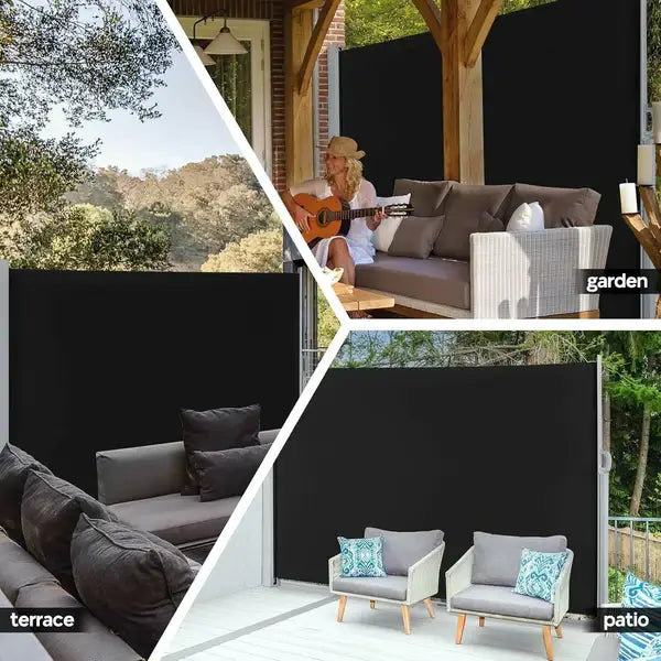 Retractable Side Awning Windshield Wall Screen Pop Up Garden Yard Windbreaker