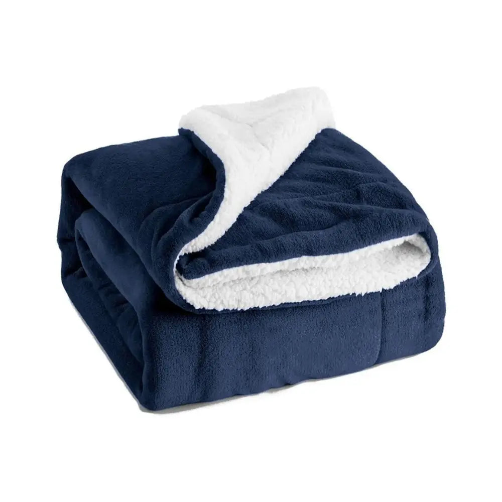 Reversible Sherpa Lamb Fleece Blanket – Elegant, Ultra-Soft, and Warm for Bed & Sofa-GCC Home Center