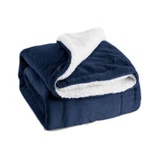 Reversible Sherpa Lamb Fleece Blanket – Elegant, Ultra-Soft, and Warm for Bed & Sofa-GCC Home Center