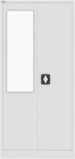 Load image into Gallery viewer, RIGID Steel Home Cupboard with Clothes-Hanging Space Shelving and Front Door Mirror (White)-GCC Home Center